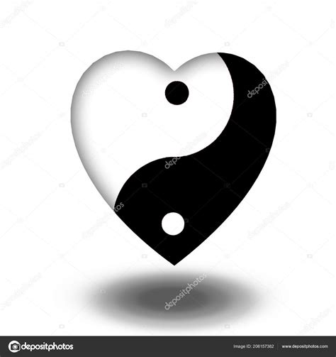 Corazón Yin Yang Ilustración Moderna Para Fondo Foto de stock