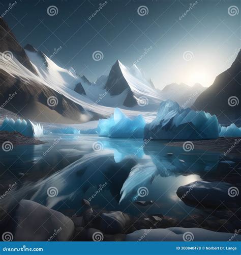 Large Icebergs Ai Generatet Stock Photo Image Of Frozen Drinking