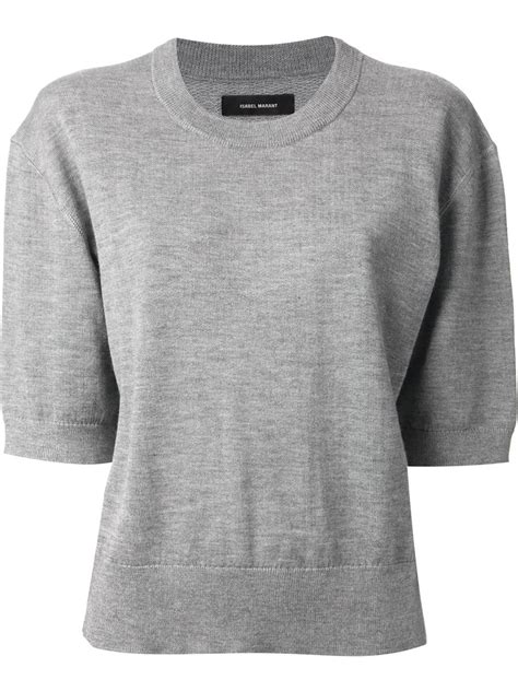 Lyst Isabel Marant Short Sleeve Sweater In Gray