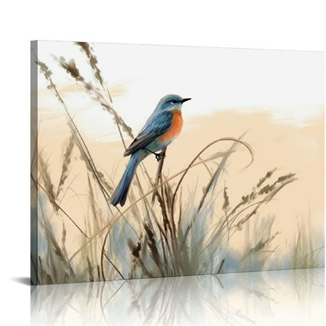 COMIO Bird Wall Art Decor Painting Pictures Print On Canvas The Blue