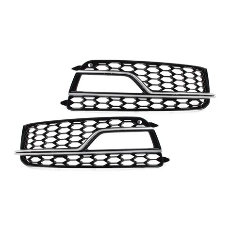 2 Pcs Front Bumper Honeycomb Mesh Fog Light Grille Cover For Audi A5 S