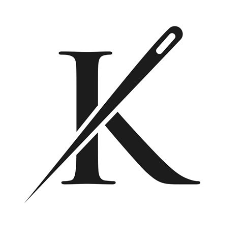 Initial Letter K Tailor Logo Needle And Thread Combination For