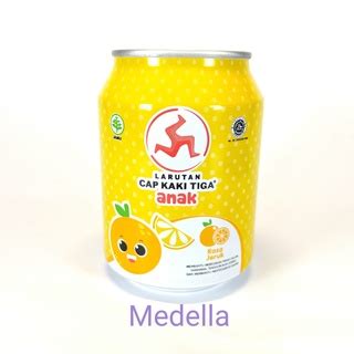 Jual Larutan Cap Kaki Tiga Anak Kaleng Rasa Jeruk Orange Isi 250 Ml