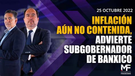 Momentofinanciero Inflación Aún No Contenida Advierte Subgobernador De Banxico Youtube