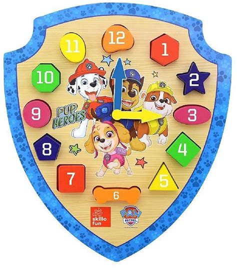 Paw Patrol Shapes Sorter Clock For Kids Playing Color Multicolor At