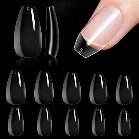 Short Coffin Nail Tips Set Press On Nails Full Cover Fake Clear Nail Makartt