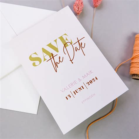 Extravagante Save The Date Karte Modern Glam Kaufen Farbgold