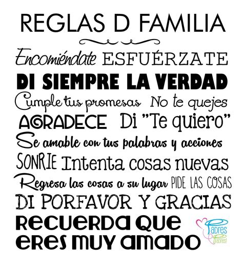 Reglas De Familia Reglas De Familia Frases Positivas Frases Para Mama