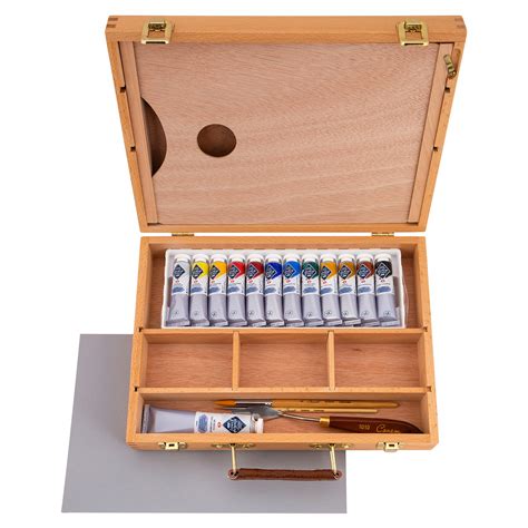 Набор темперы "Мастер Класс" 12 цв*18 мл с аксессуарами в буковом ящике ...