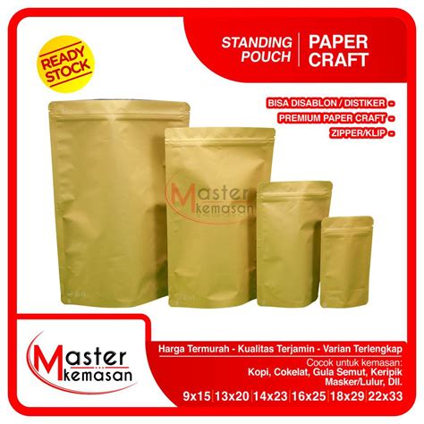 Jual Isi Pcs Standing Pouch Paper Craft X Kemasan Kopi Kemasan