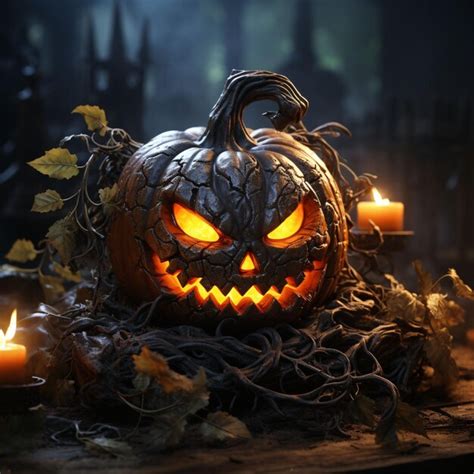 Premium AI Image | Scary Halloween Pumpkin with a Creepy Smile Evil ...