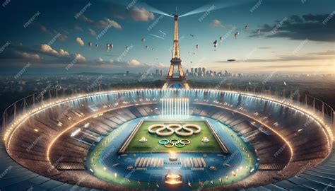 Premium AI Image | Paris Olympic Stadium during the 2024 opening ...