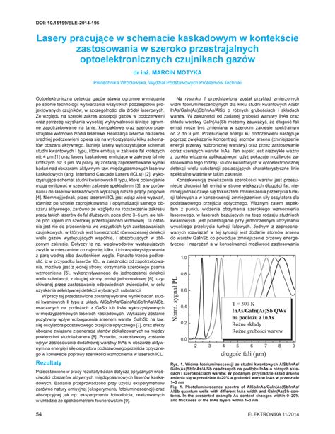 Pdf Lasery Pracuj Ce W Schemacie Kaskadowym W Kontek Cie Zastosowania