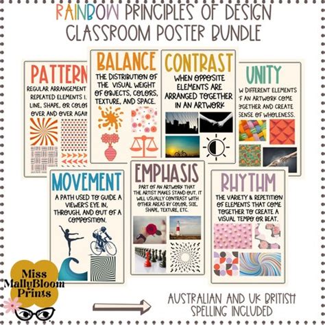 Elements Of Art Principles Of Design Poster Bundle Classroom Etsy