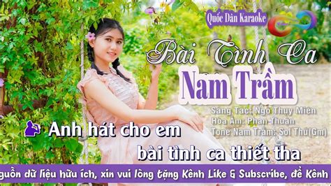 Karaoke Bài Tình Ca Cho Em Bossa Nova Tone Nam Trầm Gm Tp 100