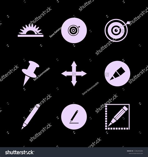 sharp icon sharp vector icons set stock vector royalty