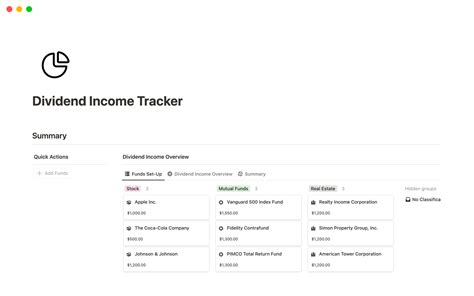 Dividend Income Tracker Notion Template