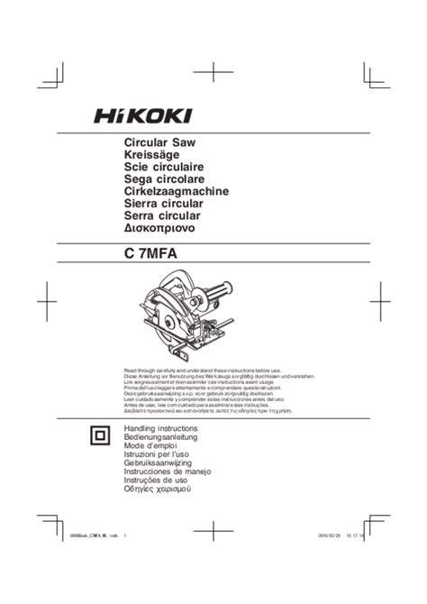 User Manual HiKOKI C7MFA English 60 Pages