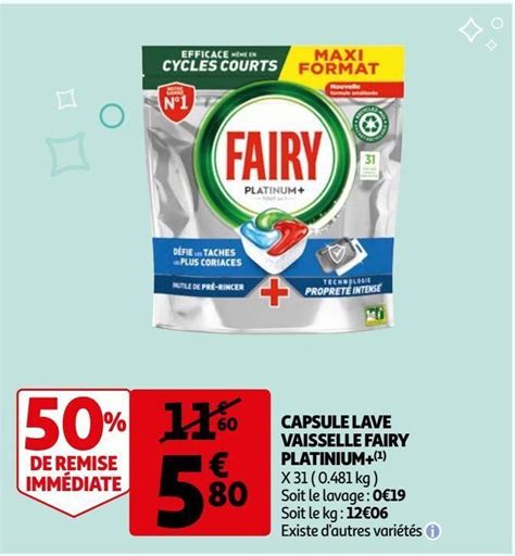 Promo Capsule lave vaisselle fairy platinium chez Auchan Supermarché