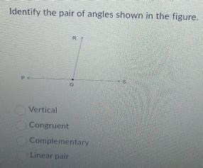 Solved Identify The Pair Of Angles Shown In The Figure Vertical