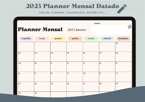 Planner Mensal Datado Elo Produtos Especiais