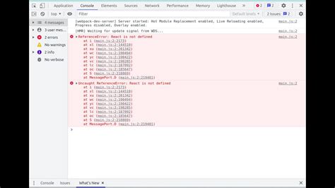 Main Js Referenceerror React Is Not Defined At Messageport D Main