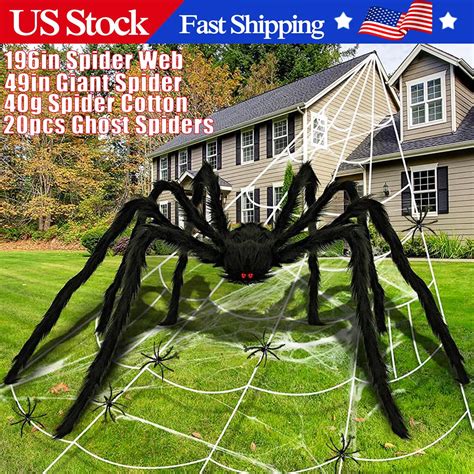 FIDAC 196 Halloween Giant Spider Web 49 Giant Spider Prop Spiders