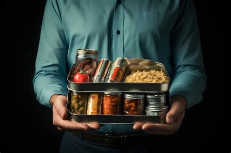 premium photo healthy meal prep person holding  containers