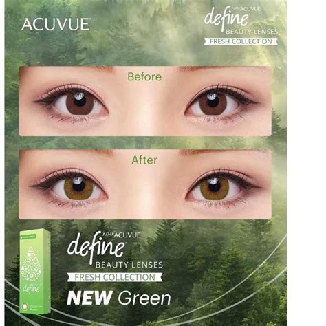 Day Acuvue Define Fresh Green Daily Wear Contact Lenses Clear Vision