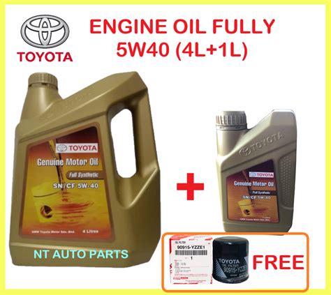 Combo Offer Toyota Fully Synthetic Sn Cf W W Genuine Engine Oil