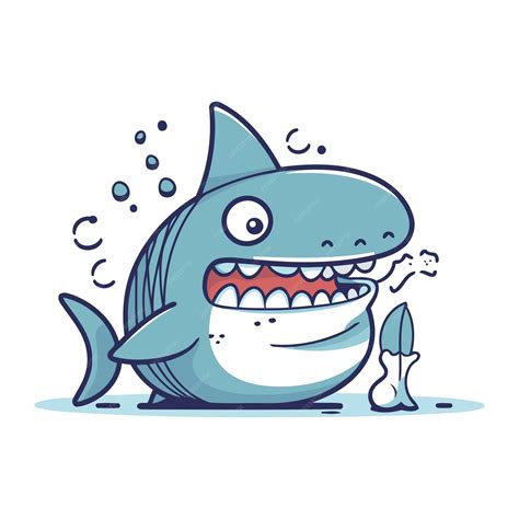 Premium Vector Cartoon Funny Shark Vector Illustration Of A Cute Cartoon Shark Character