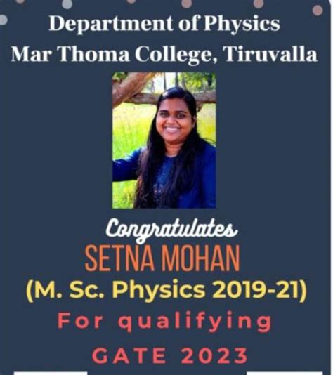 GATE 2023 Mar Thoma College With Flying Colours Mar Thoma College