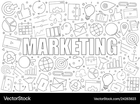 Marketing background from line icon Royalty Free Vector