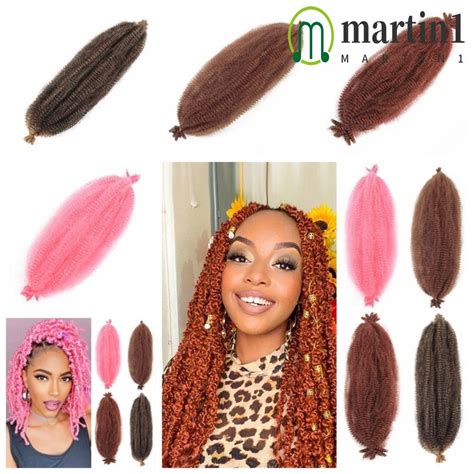 MARTIN1 Springy Afro Twist Hair Fluffy Handmade Kinky Marley DIY Bulk