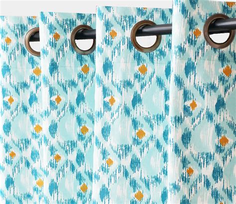 Buy Blue Ocean Abstract Pattern Set of 1 Cotton Long Door Curtain (Blue ...