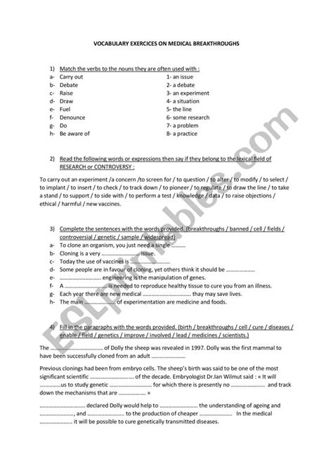 Medical Vocabulary Esl Worksheet By Maevadujet