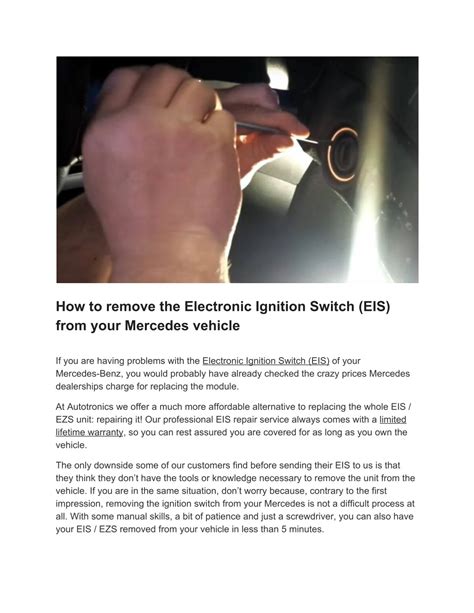 Ppt How To Remove The Electronic Ignition Switch Eis From Your Mercedes Vehicle Powerpoint