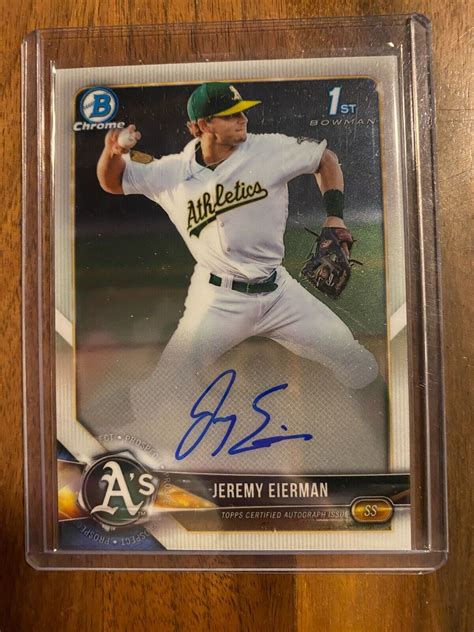 A71 550 2018 Bowman Chrome Draft Autographs CDAJE Jeremy Eierman EBay