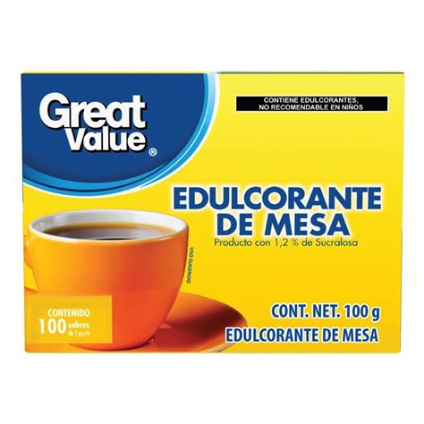 Edulcorante De Mesa Great Value Pzas Walmart