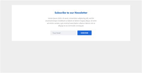 Bootstrap Simple Subscribe To Our Newsletter Form Example