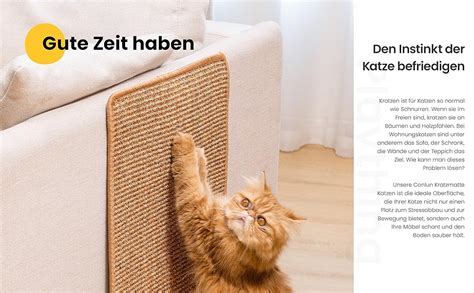 Conlun Kratzmatte Katze Wand Natürlich Sisal Kratzteppich Katze