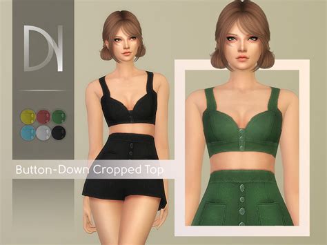 The Sims Resource Button Down Cropped Top