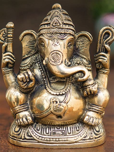 Buy StatueStudio Gold Toned Ganesha Statue Showpiece Showpieces For