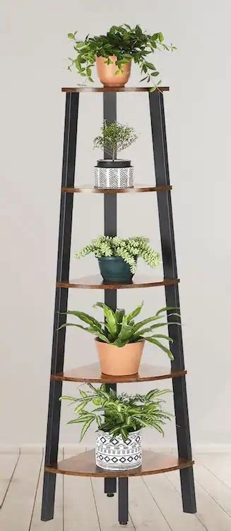 Tier Wood And Iron Corner Shelf Woodenheart