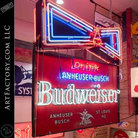 Vintage Budweiser Neon Sign: Drink Anheuser-Busch St. Louis MO