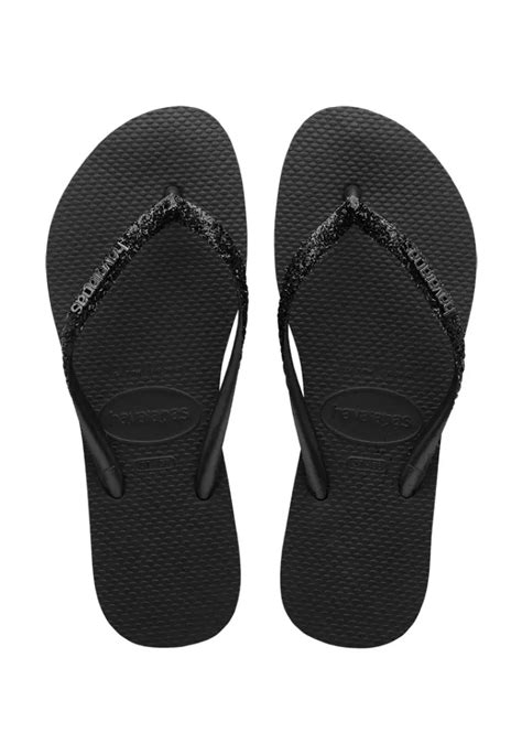 Buy Havaianas Havaianas Women Slim Glitter Ii Black Dark Grey Flip