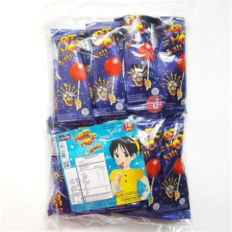 Jual Permen Hot Hot Ball Permen Kaki Hot Hot Pop Pack Isi 16 Pcs