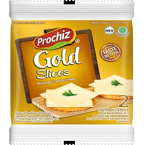 Jual Prochiz Gold Cheddar Cheese Slice Gr Isi Lembar Keju Cedar