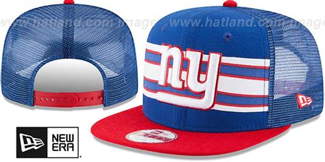 New York NY Giants THROWBACK-STRIPE SNAPBACK Royal-Red Hat