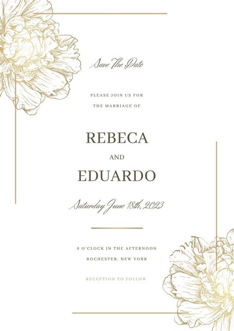 Customiza este diseño de Invitación de la boda de Rebeca y Eduardo